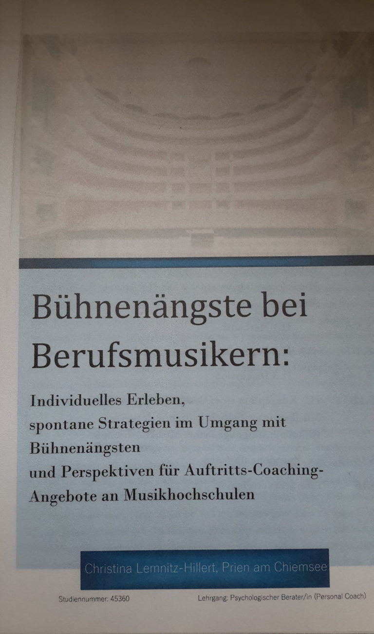 Bühnenängste bei Berufsmusikern
